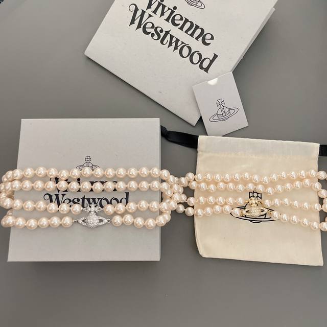 Vivienne Westwood Saturn Double-Layer Pearl Necklace, Baby! What is a happy plan