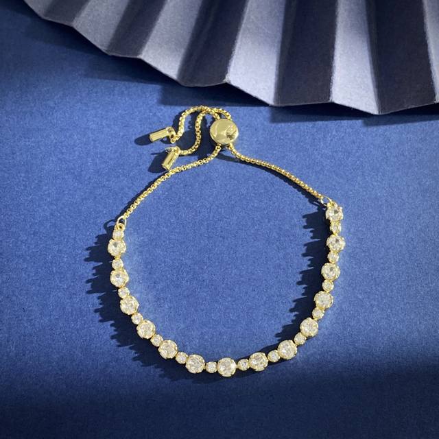 Sh93 Swarovski Korean Style Ins Fashionable Light Luxury Round Diamond Bracelet,