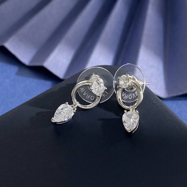 Swarovski Stud Earrings Sh93 Swarovski Fashionable Simple Versatile Smooth Round