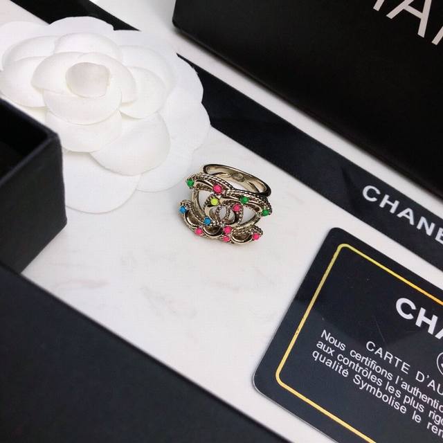 Chanel classic double C ring, original replica logo. Chanel's designs truly need