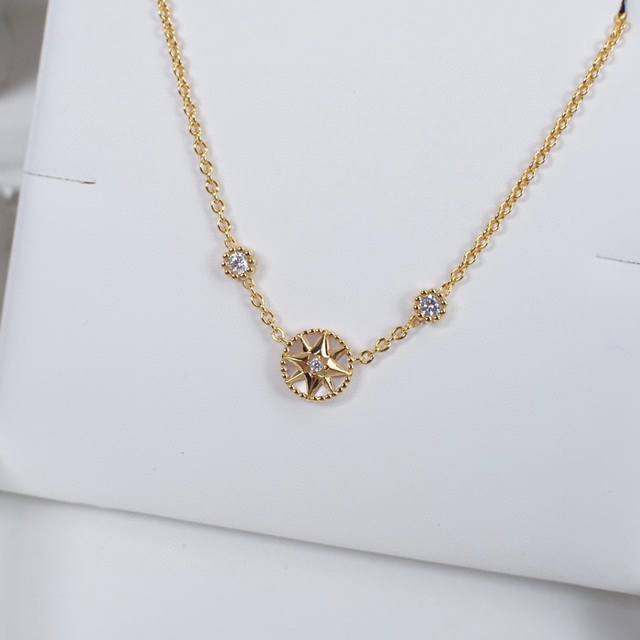 Dior Double Diamond Mini Compass Necklace Z 19200 Customizable with real gold an