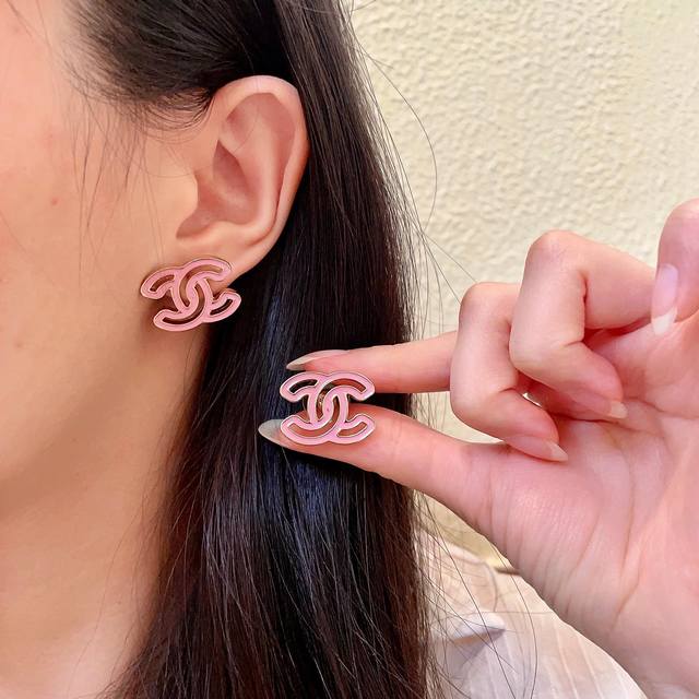 Chanel Openwork Double C Stud Earrings Ddd