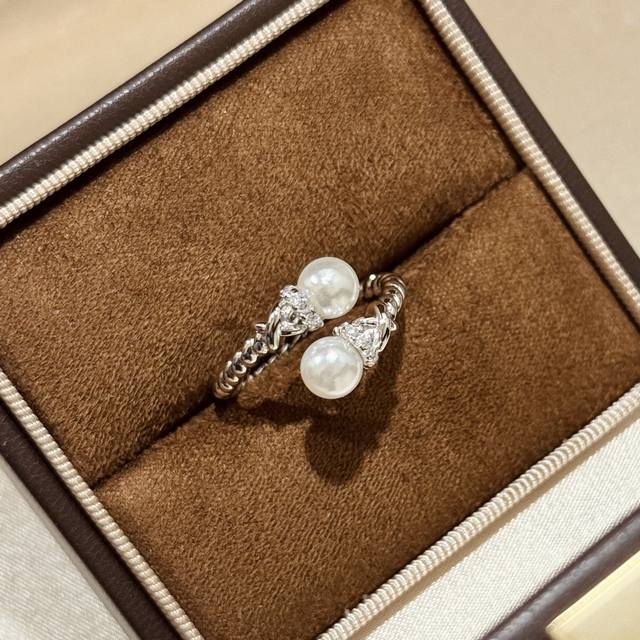 A6210 The wildly popular Mikimoto double pearl open ring is a super popular and