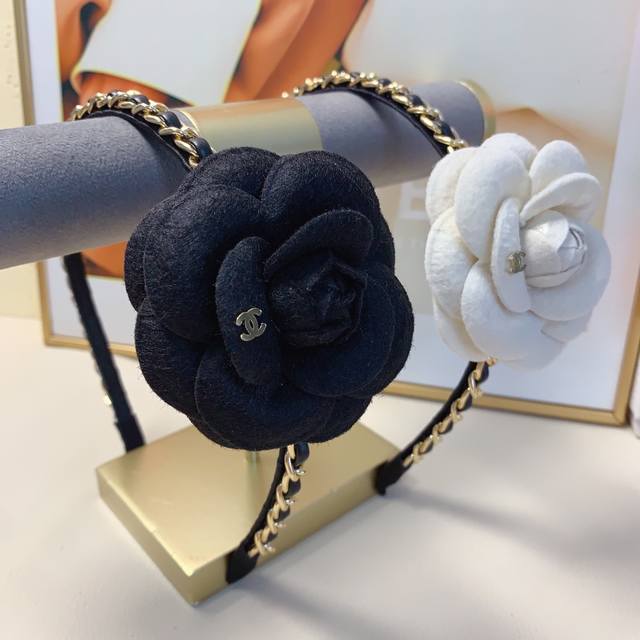 Chanel headband, camellia chain, luxurious style, versatile and elegant, a must-