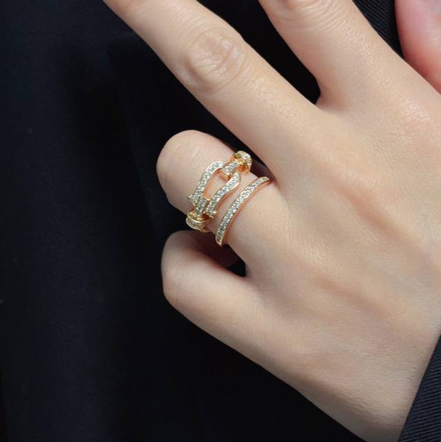 Hot New Fred Full Diamond Hollow Horseshoe Buckle, Nautical Buckle, Fortune Buck