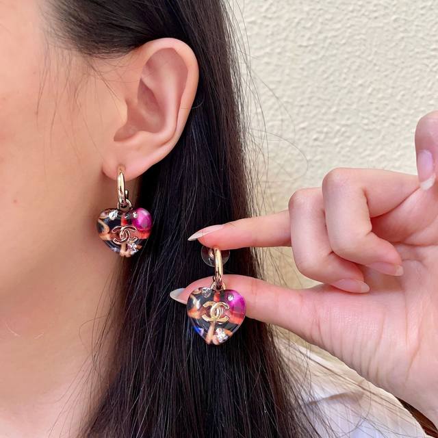 Chanel Heart Double C Earrings Ddd