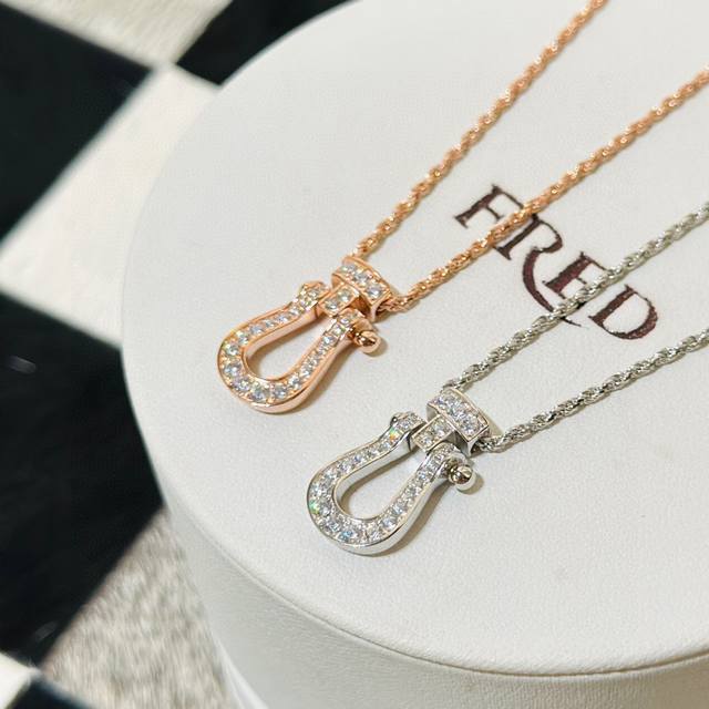 Fred's hot new full diamond horseshoe braid chunky necklace, high-end custom exc