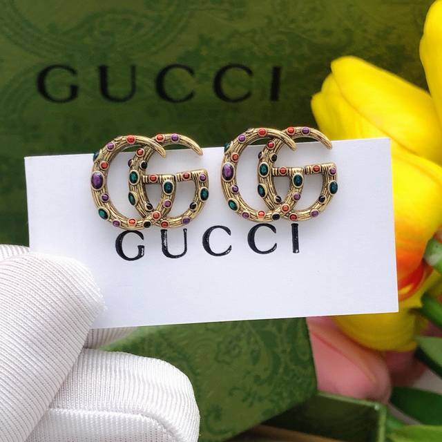 Item No. Ged0119 Gucci New Retro Colorful Stud Earrings Ddd