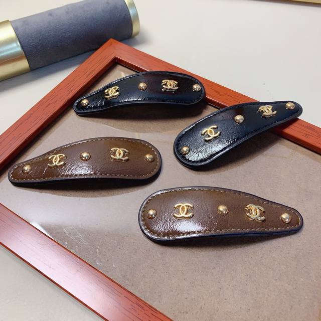 Chanel Mini Hair Clip Chanel Hair Clip Leather Logo Clip Bb Edge Clip Everyday E