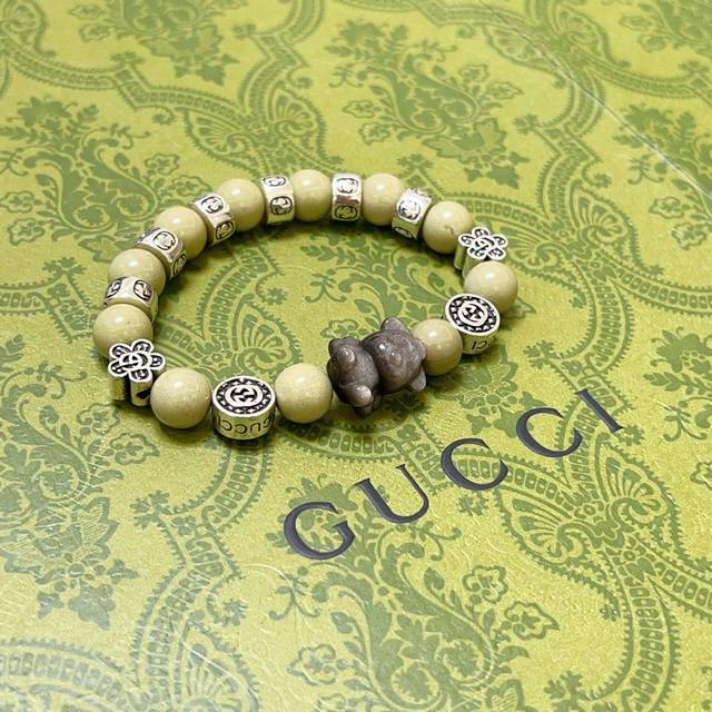 Gucci Luxury Bracelet, Unisex, Latest Style, Full Agate Beaded Bracelet, Higher