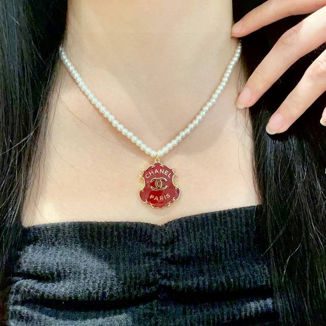 Chanel Pearl Double C Letter Necklace Ddd