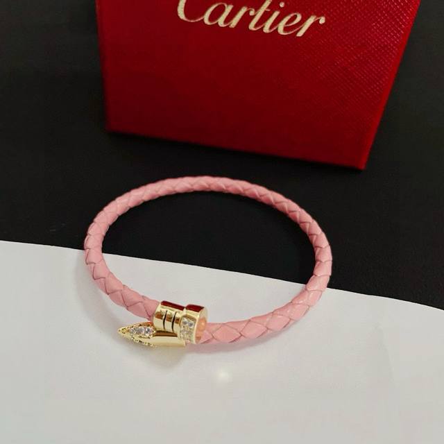 Cartier Nail Bangle High-End Custom Version with Diamond Setting Craftsmanship,