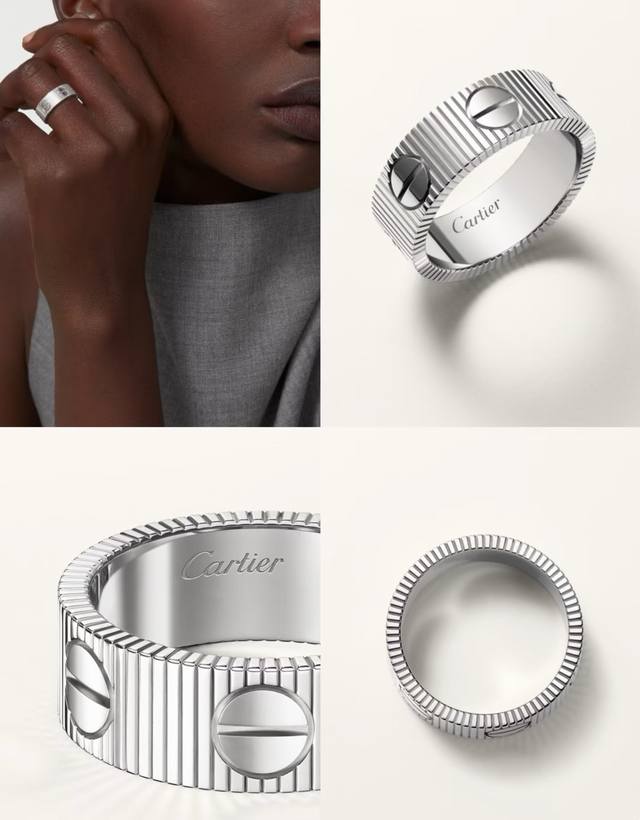 New Cartier 14K stainless steel nail-shaped striped ring! A summer must-have, th