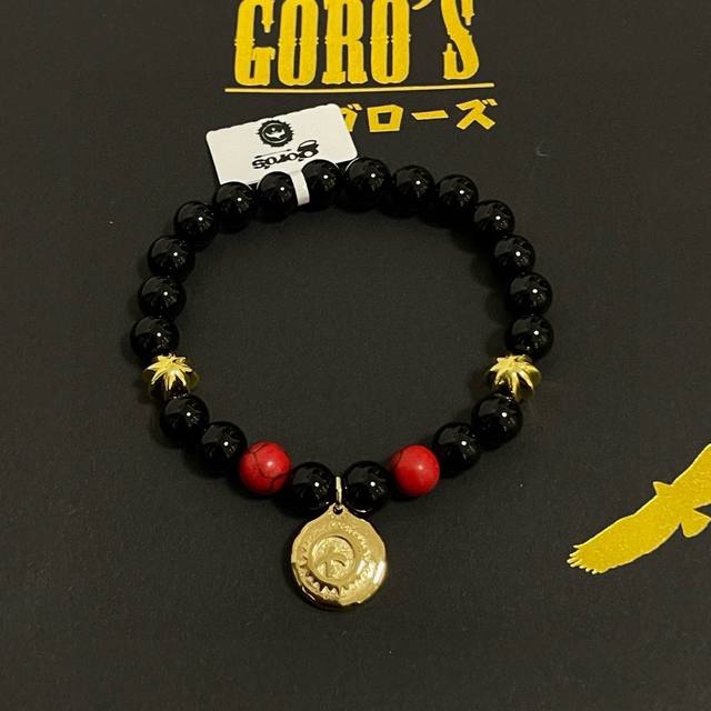 New Arrival: Goro's Takahashi Goro Small Silver Plaque Red Glass Bead Bracelet -