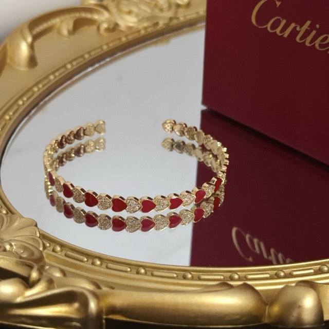Cartier Diamond-Set Open Heart Bangle. A high-end custom version featuring diamo