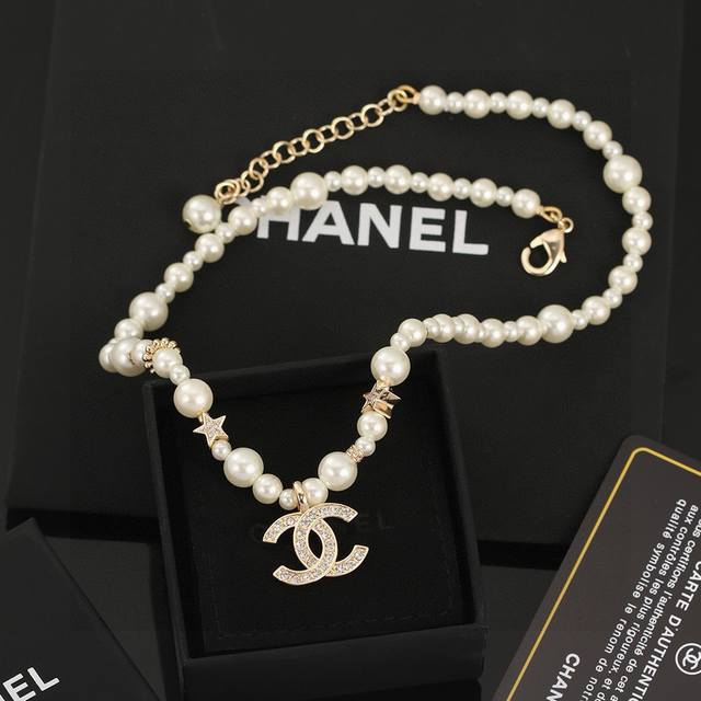 New Chanel 100th Anniversary Pearl Necklace/Collarbone Chain. Exquisitely crafte