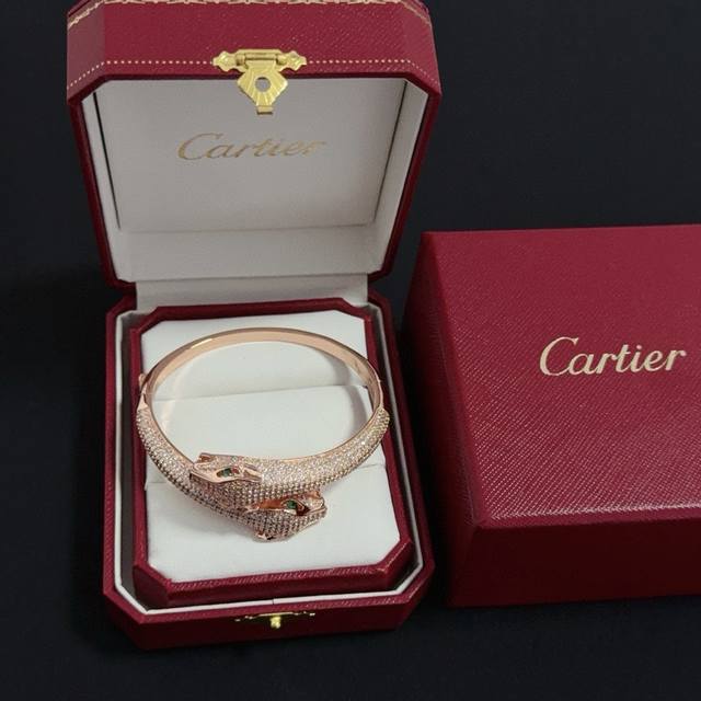 Cartier Panther Bangle with Diamonds - High-End Custom Version. Featuring diamon
