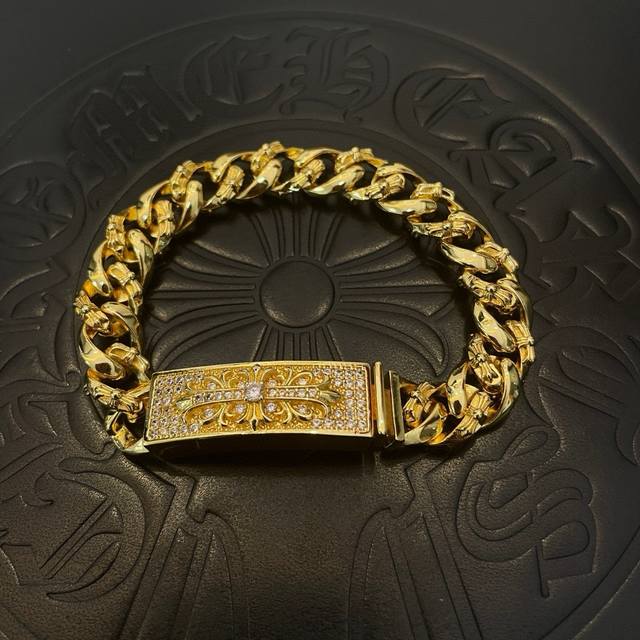 Exclusive quality Chrome Hearts gold classic braided vintage half-flower white d