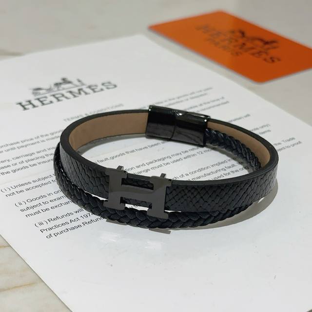 New Arrival: Hermes Leather Cord Bracelet, Latest Style, Handmade Leather Materi