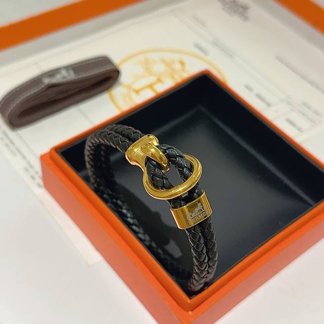 New Arrival: Hermes Leather Cord Bracelet, Latest Style, Handmade Leather Materi