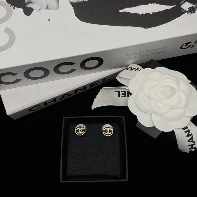 New Arrival Today: Chanel Round Enamel Double C Stud Earrings - Mini, Small, and