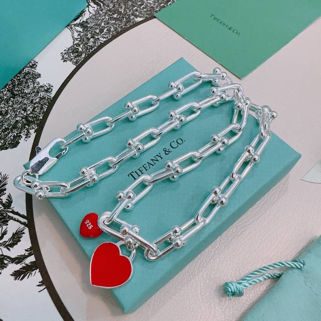 New Tiffany & Co. necklace, exquisite silver version, celebrity style, retro dis