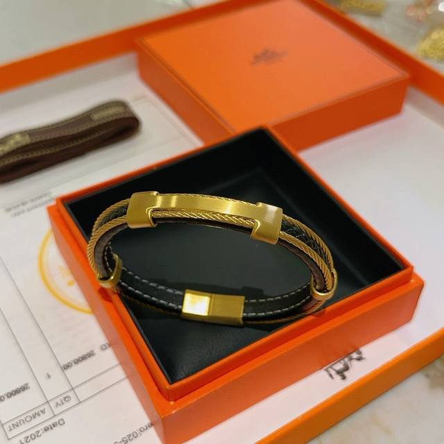New Arrival: Hermes Leather Cord Bracelet, Latest Style, Handmade Leather Materi