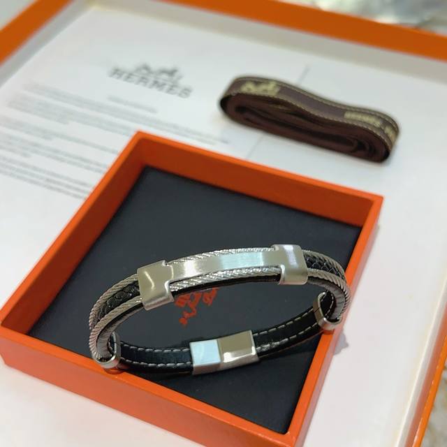 New Arrival: Hermes Leather Cord Bracelet, Latest Style, Handmade Leather, Highe