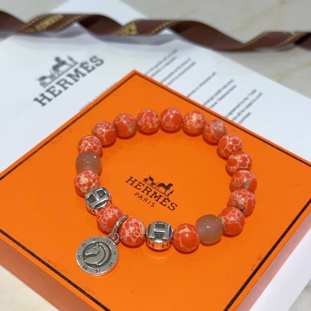 New Arrival: Hermes Bracelet, Luxury Hermes Bracelet, Natural Stone Bracelet, Un