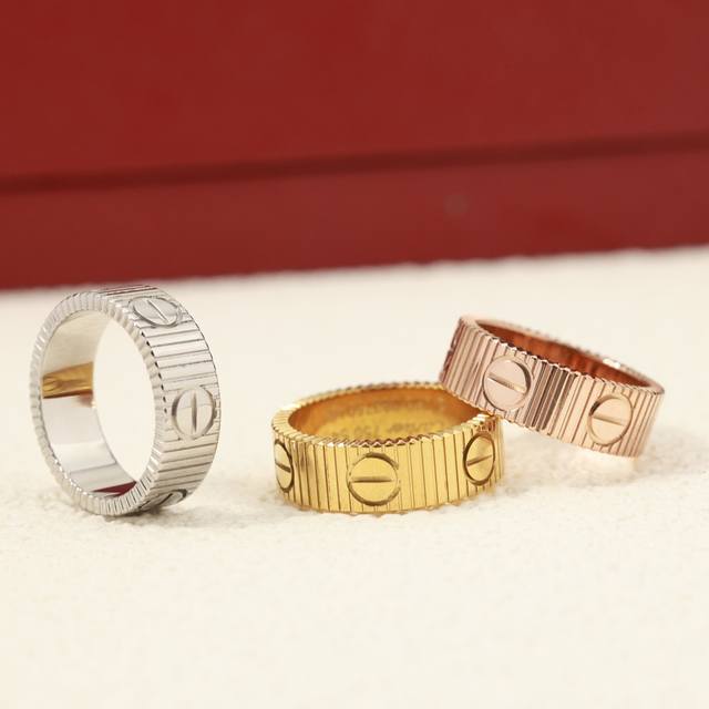 CNC version Cartier Love ring, latest Love ring, made of matte gold plated with