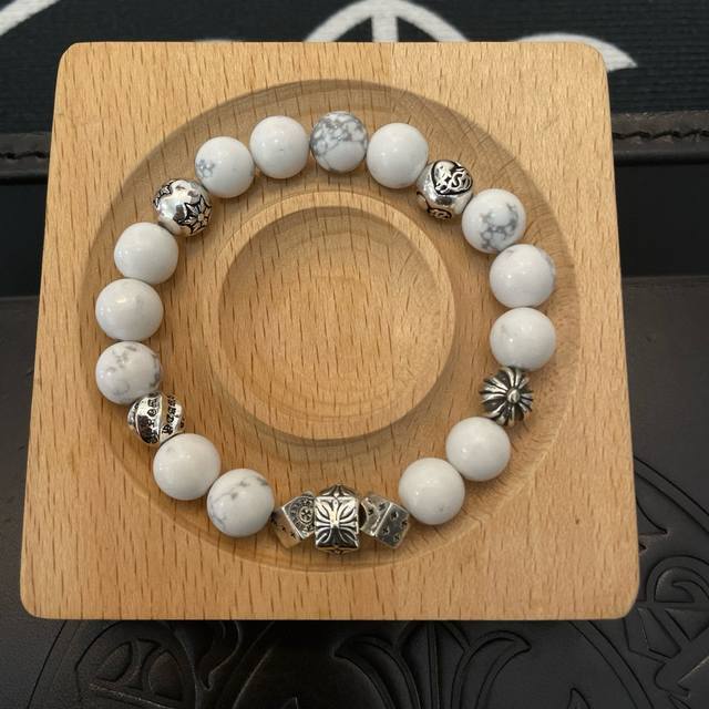 New boutique quality Chrome Hearts classic retro multi-element white turquoise b