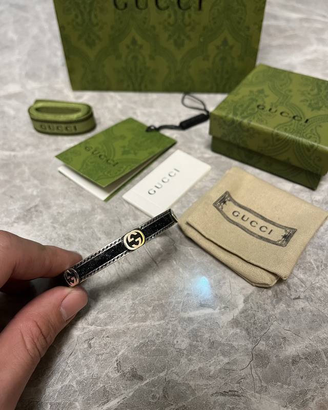 Black Enamel Bangle 6Mm High Quality Sterling Silver Vintage Antique Enamel Pain