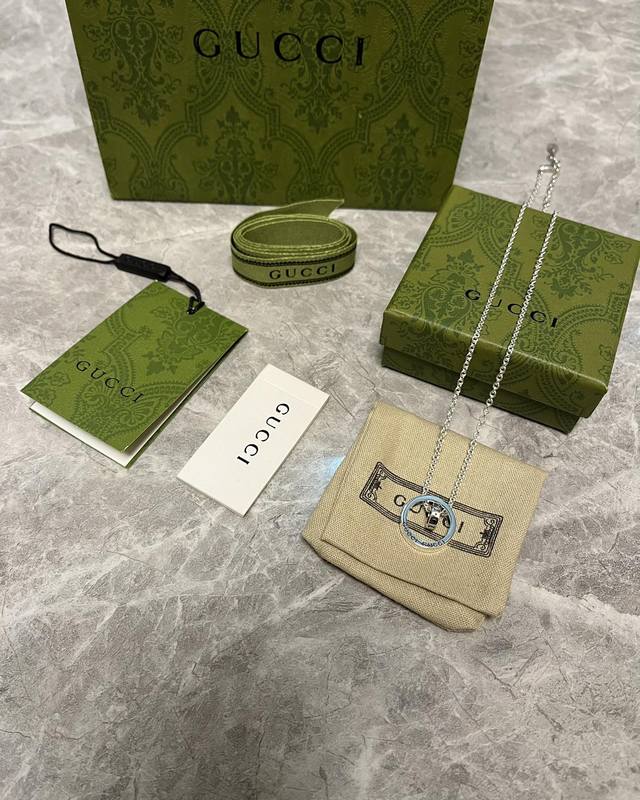 Lucky Double Ring Necklace Sterling Silver Interlocking Double Ring Design Fashi