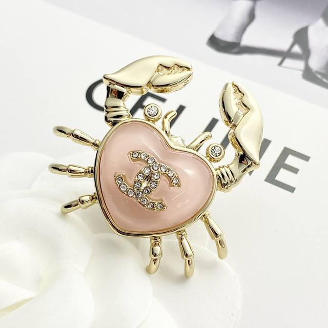 Code A743 Chanel Brooch Hot Selling New Arrival Chanel 25C Glass Pink Gold Rhine