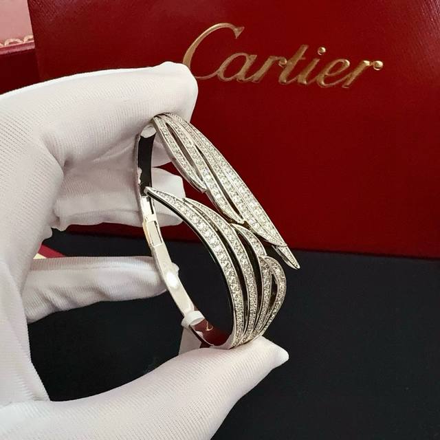 Cartier Feather Diamond Bangle, High-End Custom Version. Diamond setting craftsm