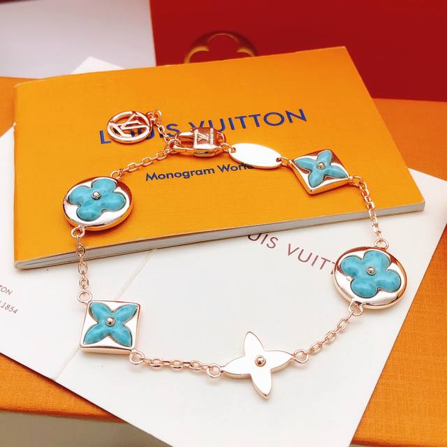 Item No. Lsl0264 Lv* Latest Rose Gold Tiffany Blue Mother-of-Pearl Bracelet, ide
