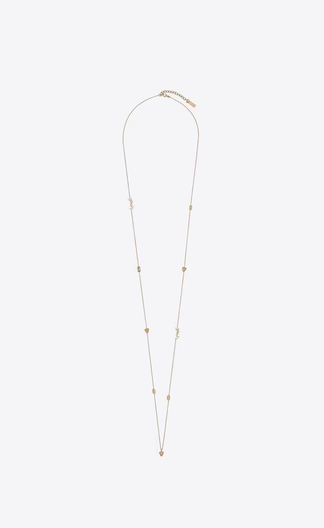 Saint Laurent (YSL) necklace, made of original brass, elegant, abstract, and bol