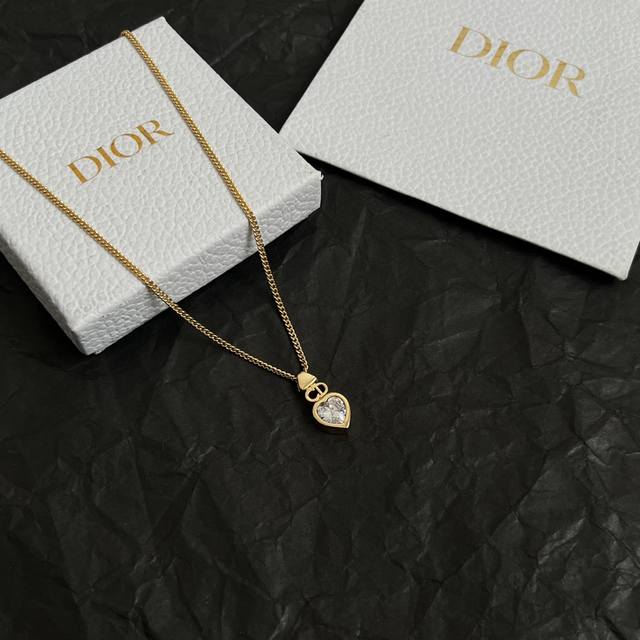 Dior vintage necklace, identical to the original, made of brass, exuding a sweet