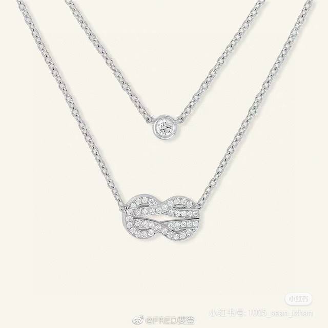 Fred Feden Knot Double Layer Necklace, classic horseshoe clasp, looks stunning o