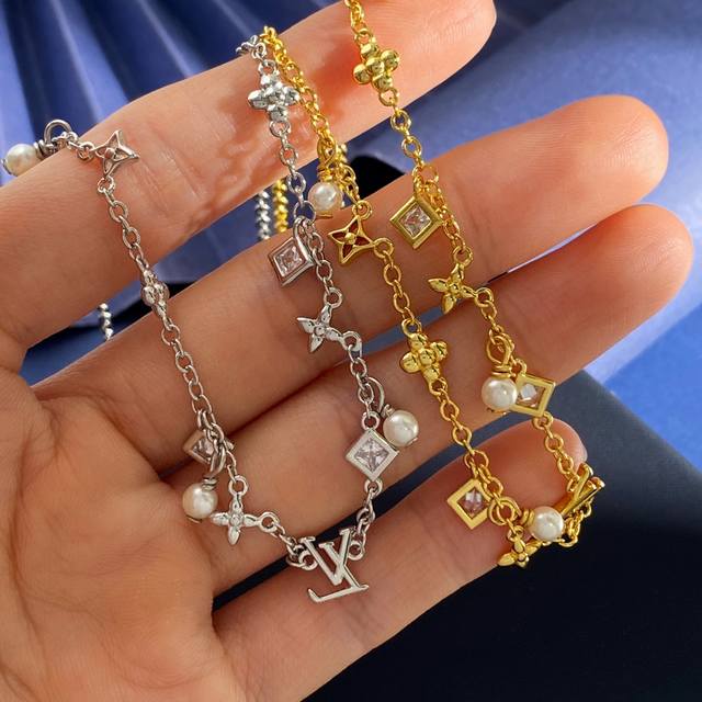 Louis Vuitton Korean Style Fashion Ins Classic Monogram Clover Diamond Cross Flo