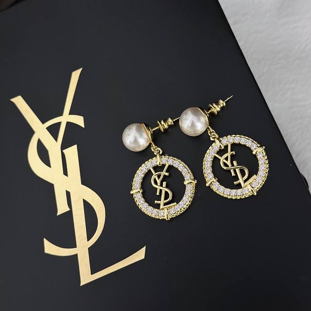 Stunning YSL Spring/Summer New Arrival Pearl Circle Earrings! A must-have for tr