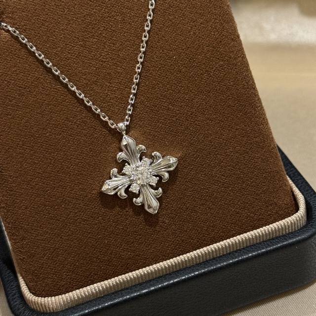 A6861 Hot Chrome Hearts Anchor Cross Necklace, Heavy-duty Custom S925 Sterling S