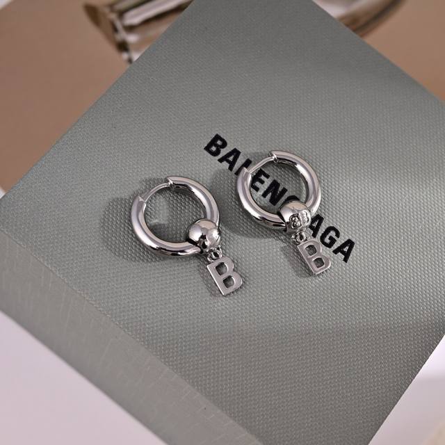 Original Balenciaga new earrings, made of brass, identical to those in boutiques