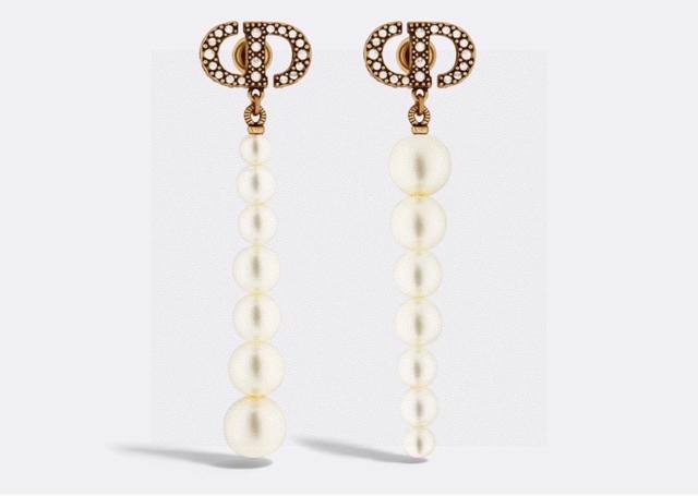 Dior's newest letter earrings, loved by top luxury brands, feature a metallic te