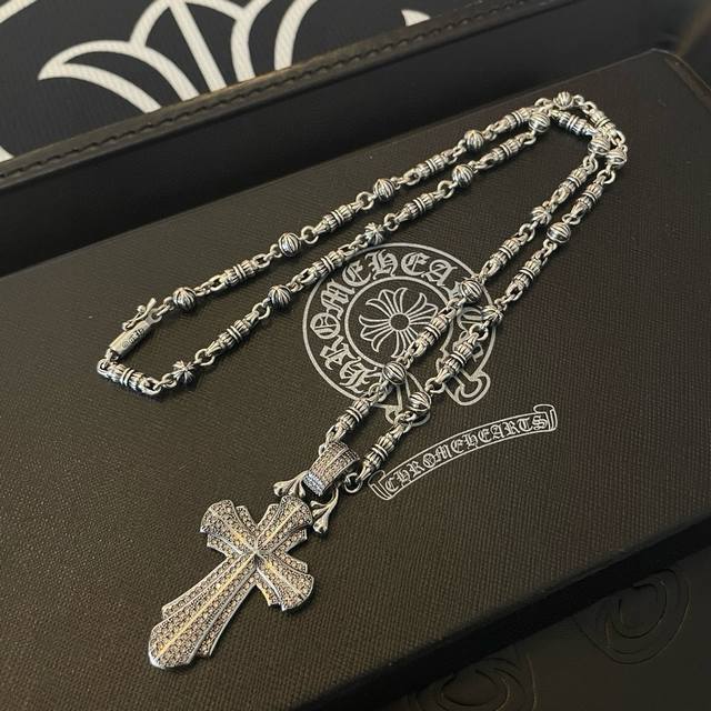 New boutique quality Chrome Hearts classic retro bamboo multi-element necklace w