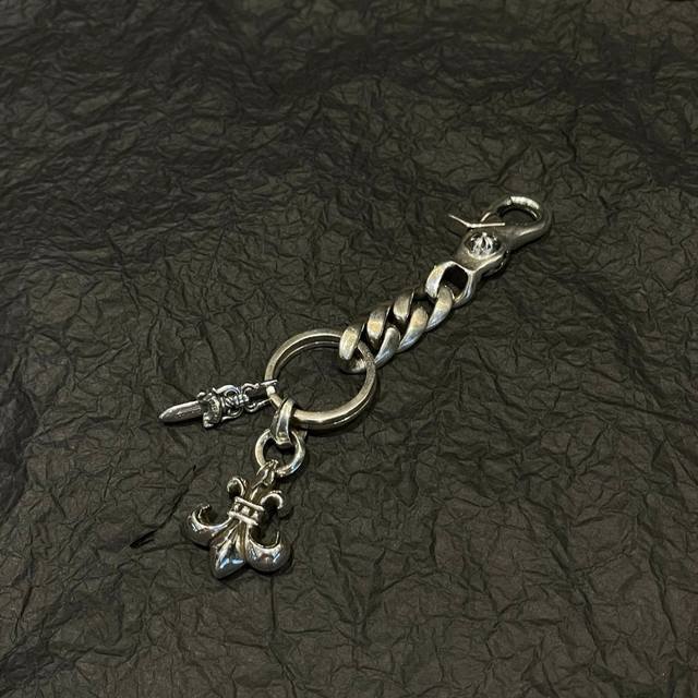 Chrome Hearts Scout Flower Sword Keychain, Thai Silver Style, Stylish Accessorie