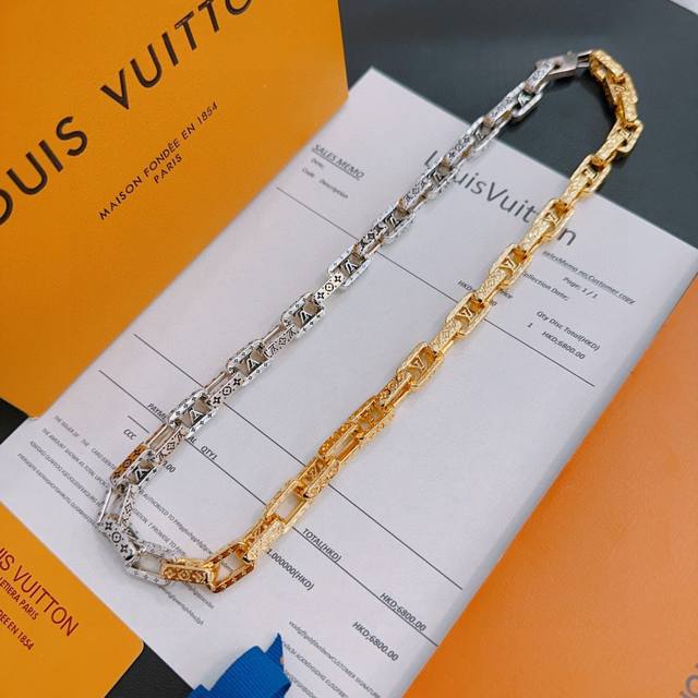 Louis Vuitton (LV) necklace, original single item, new model, retro trendy fashi