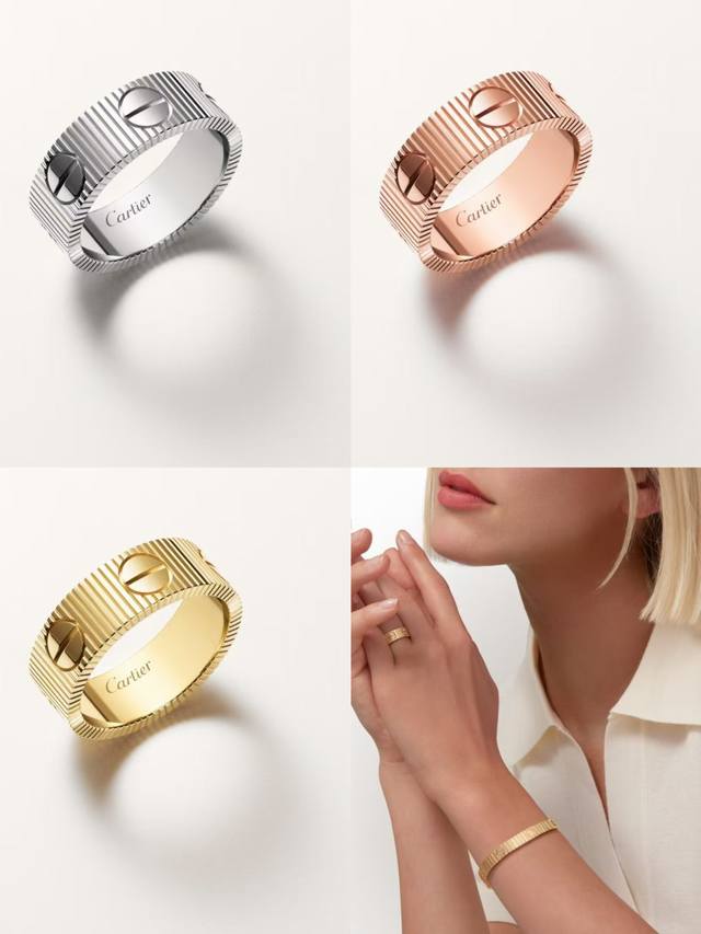 Cartier Love Screw Ring, Engraved Ring, Couple Ring, CNC Craftsmanship, Titanium