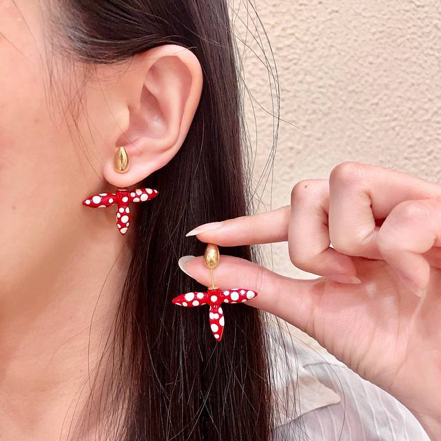 LV earrings, original brass and 925 sterling silver posts, real photos. The desi