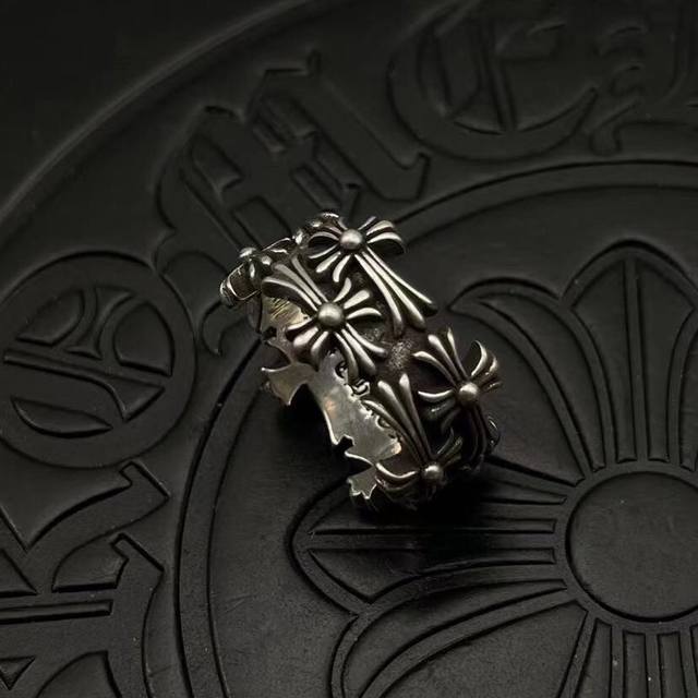 Chrome Hearts High Version Cross Flower Ring Ddd